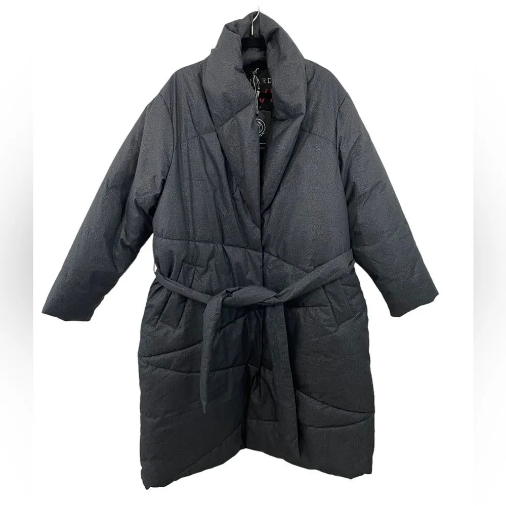 Bernardo NWT Anthropologie  Wrap Puffer‎ Jacket Plus Size 1X Black Belted Coat - Image 5