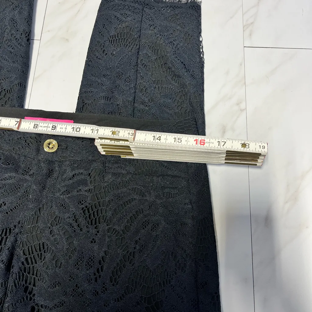 LILLY PULITZER Pant Womens Kelly Lace Slim scalloped Ankle black Size 6 - Image 9