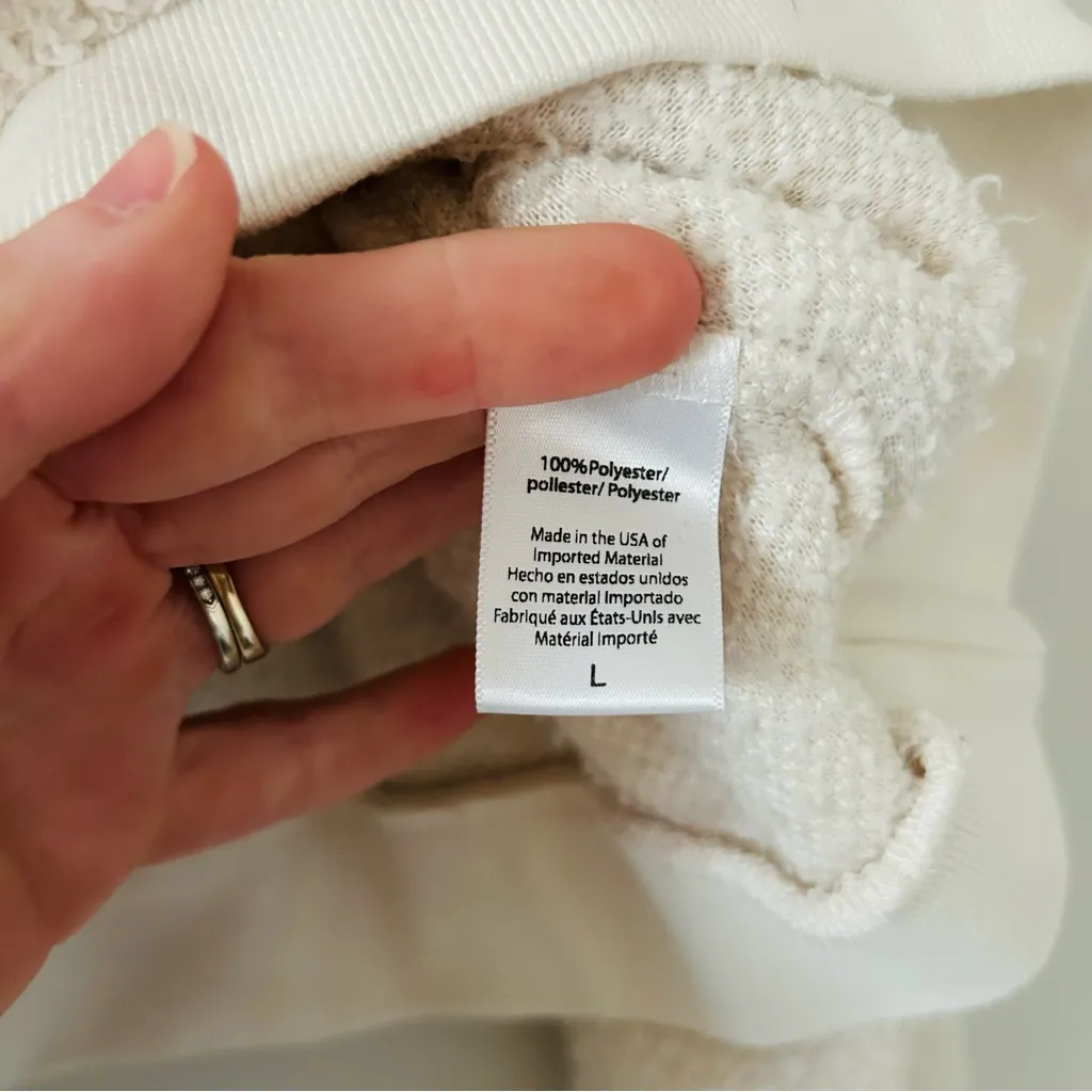 Beyond Yoga All Time Cream Ivory Cropped Sherpa Mock Turtleneck Sweater L - Image 6