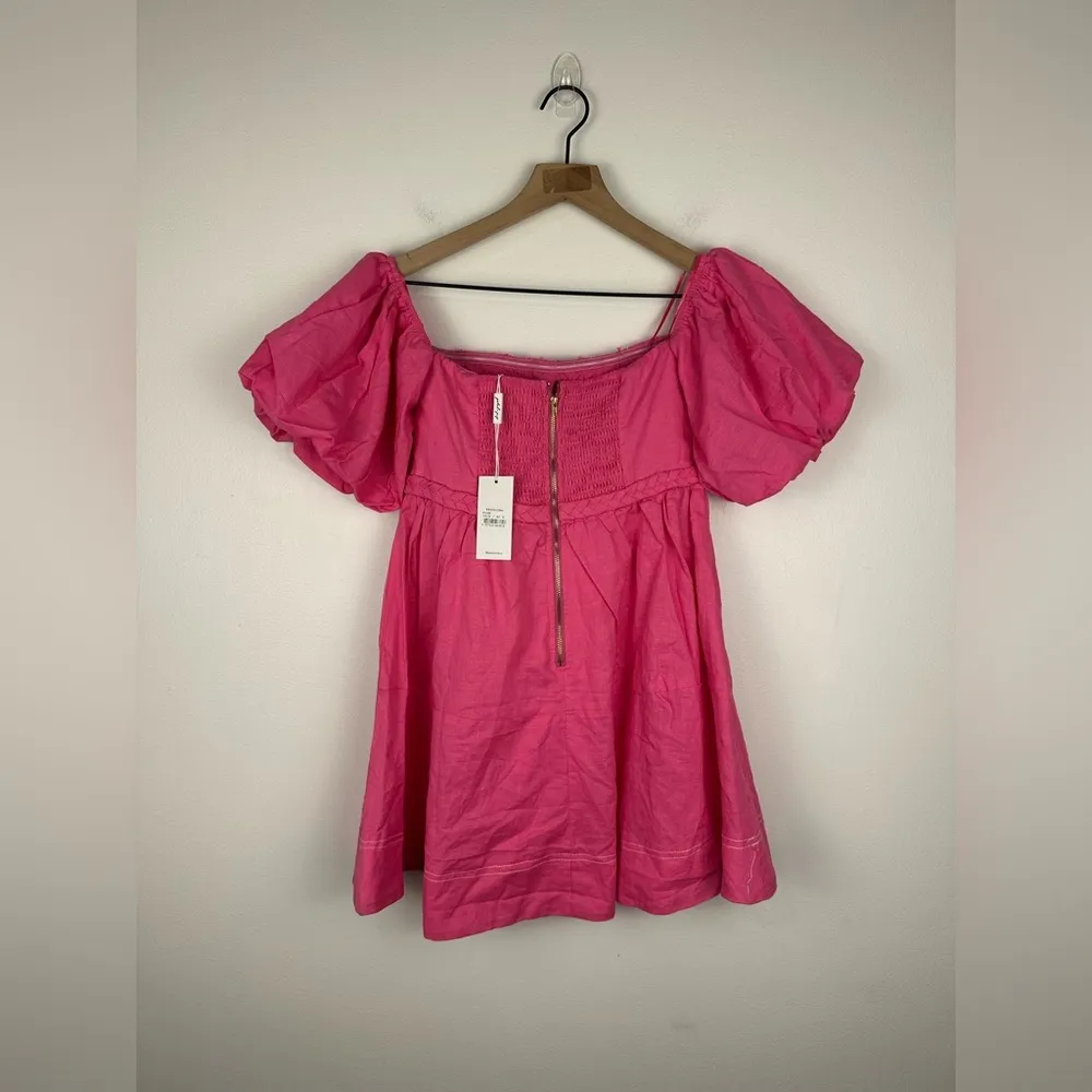 Petal + Pup Aurora Linen Off Shoulder Pink Midi Dress Women’s Sz S NWT - Image 7