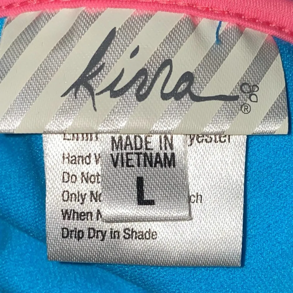 Kirra Blue String Bikini Top with Birds & Pink - Image 7