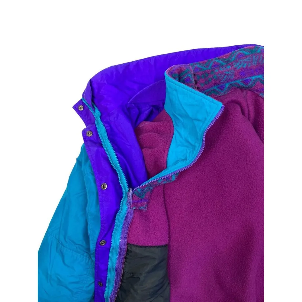 Vintage 80's Columbia Sportswear Co Interchange Ski Snow Suit Womens Large Teal - Image 4