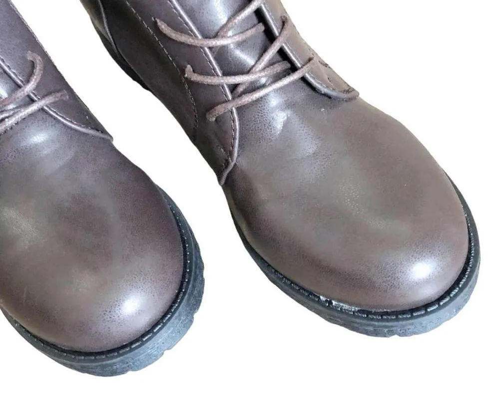 NWT Catherine Malandrino Women’s Size 10 Brown Booney Vegan Leather Combat Boots - Image 5