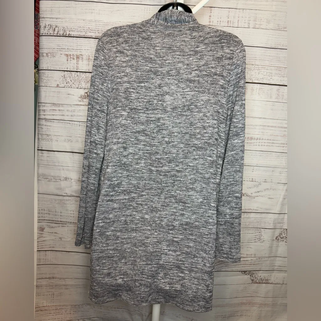 Justice Gray Open-Front Cardigan with Lace Trim - Image 2