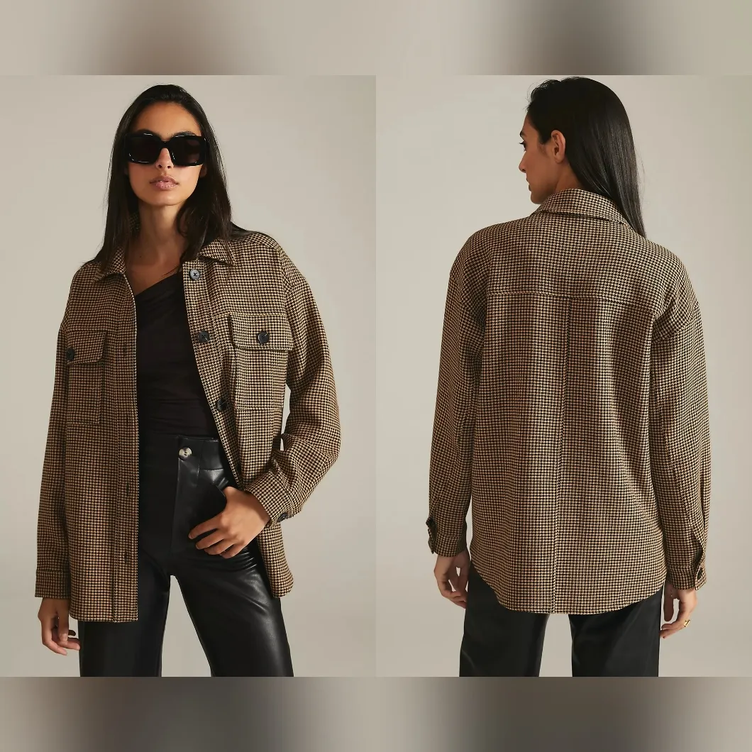 Current Air Houndstooth Printed Shirt Jacket - Image 2