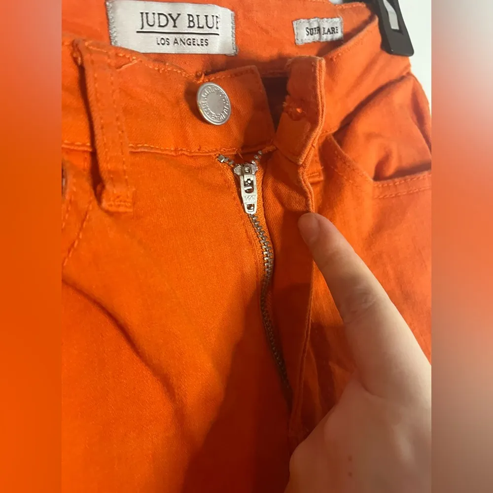 Judy Blue Orange Stretch Super Flare Bellbottom Jeans Sz 1/25 Women's Bohemian - Image 11