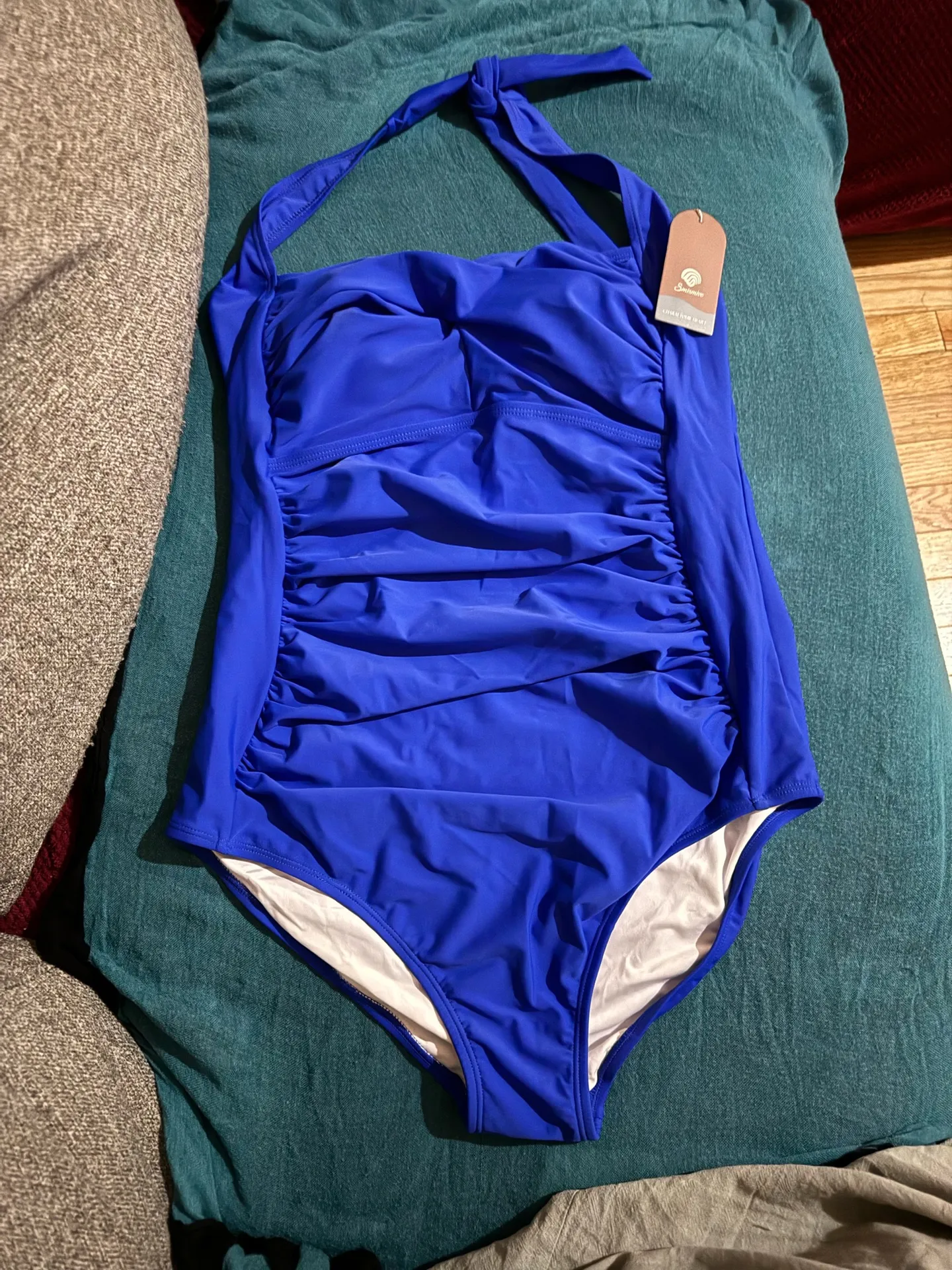 Swimsuits Monoki for Womens, FORUU 1PC Push Up Padded Bikini Swimsuit Bathing Suit Set Blue Size M - Image 3