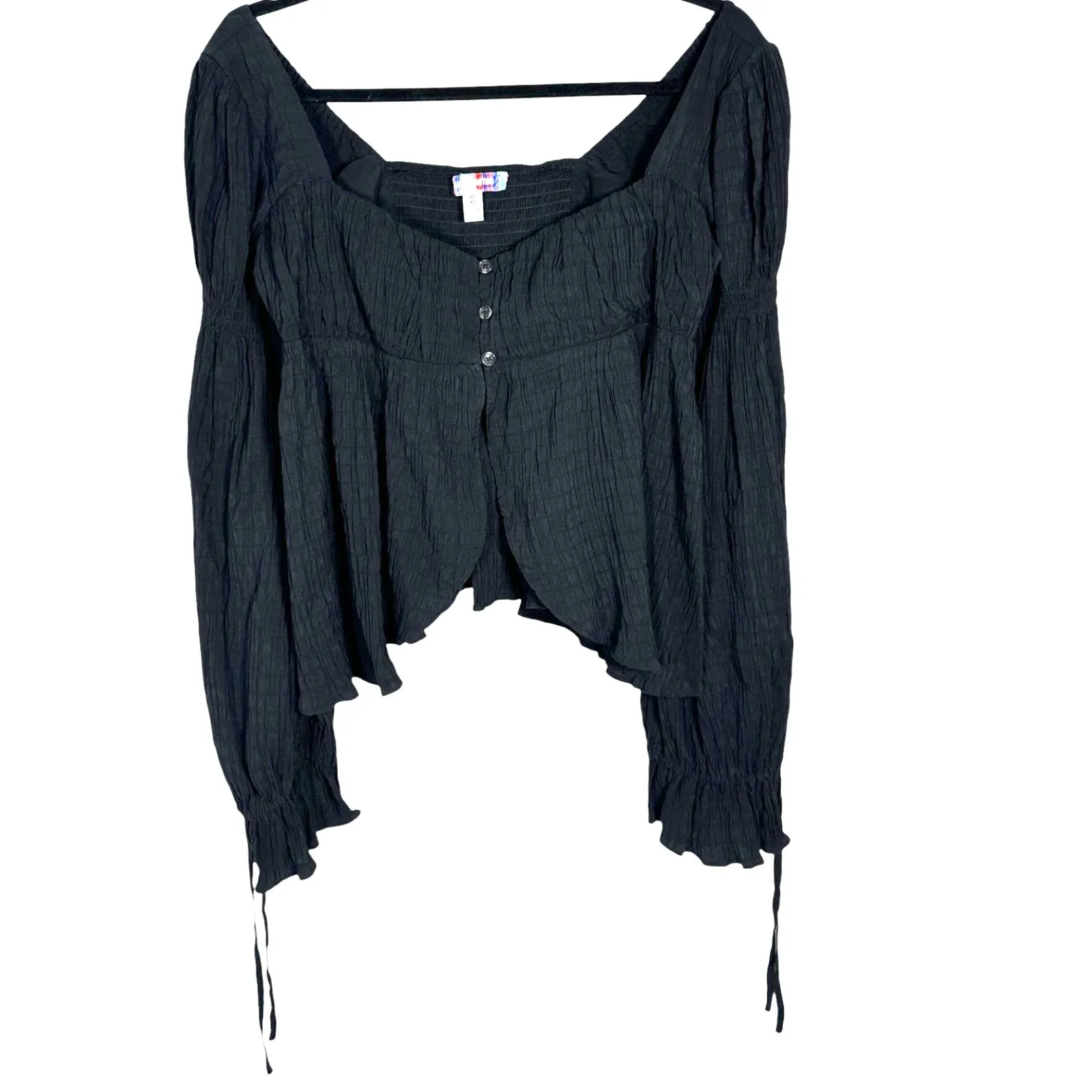 Urban Outfitters Allie Tie Sleeve Blouse Babydoll Boho Long Sleeve Size Medium - Image 3