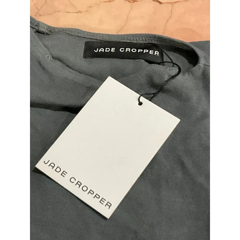 Jade Cropper Asymmetric Crop Top in Dye Grey XSmall New Womens Sleeveless Tank Gray Size XS - Image 10