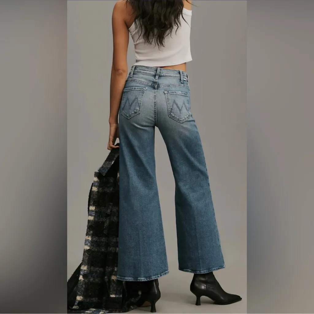 Mother Women’s The Hustler Roller Ankle Wide Leg Jeans in High On The Hog 31 Blue - Image 11