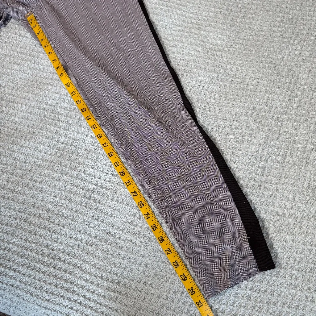 Athleta Brooklyn Plaid Ankle Pant Womens 4T Tall Black White Athleisure Travel - Image 9