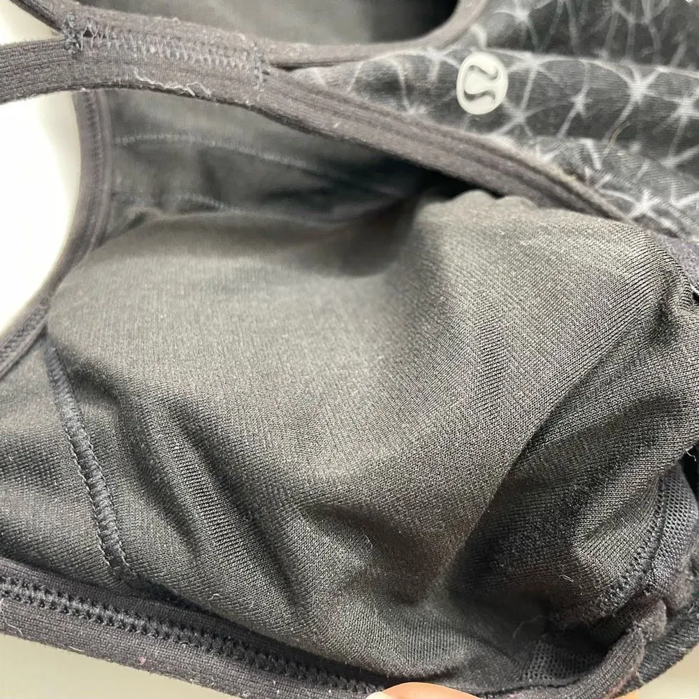 Lululemon Tank Lot Power Y &‎ Crew Built In Bra Top 4 6 Gray Black Workout Gym - Image 9