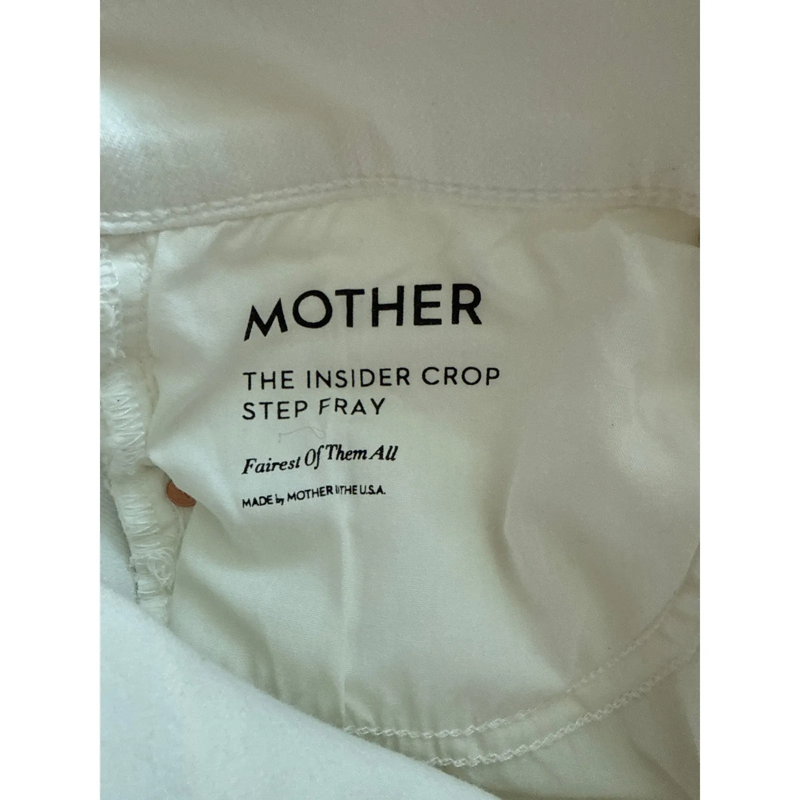 MOTHER The Insider Crop Step Fray in Fairest Of‎ Them All Size 31 White - Image 10