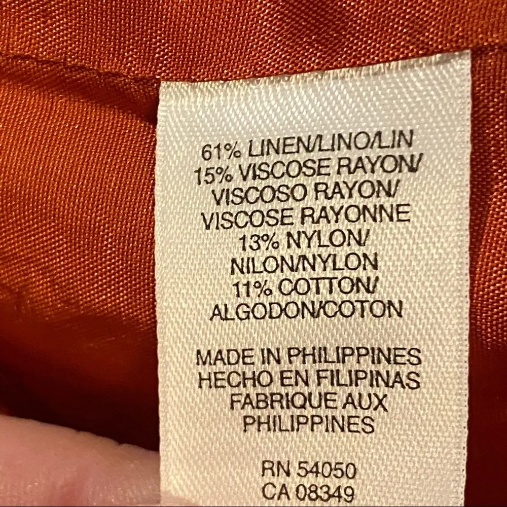 Jones‎ New York Orange Tabasco Belted Dressy Jacket Blazer Medium NWT - Image 10