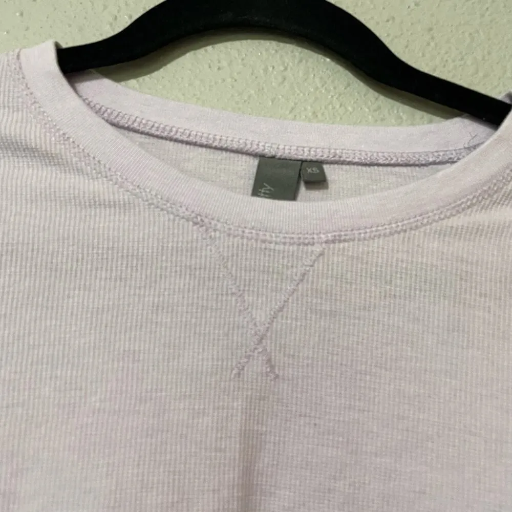 Sweaty Betty Waffle Knit Lavender Long Sleeve Crop Top Womens XS Purple Athletic - Image 4