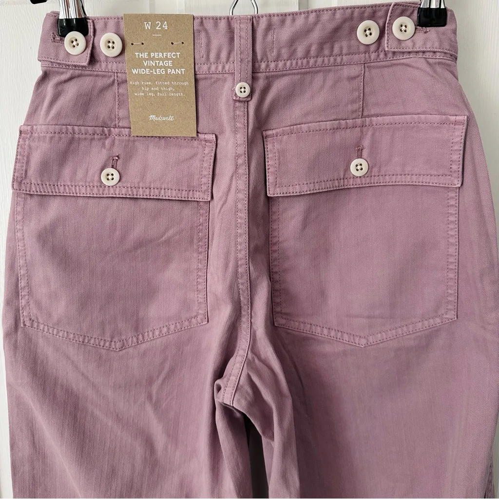 NEW! Madewell The Perfect Vintage Wide-Leg Pants Utility Lavender Size 24 - Image 6