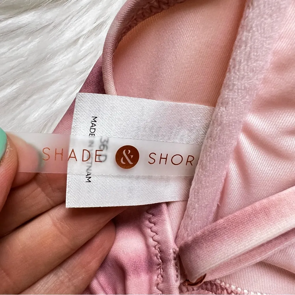 Shade & Shore  Lightly Lined Longline Triangle Bikini Top Blush Pink. Size 36D. - Image 6