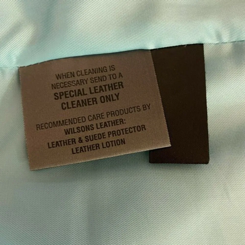 Wilsons Leather Jacket L Womens Retro V-Neck 1-Button Pockets Brown White Piping - Image 8