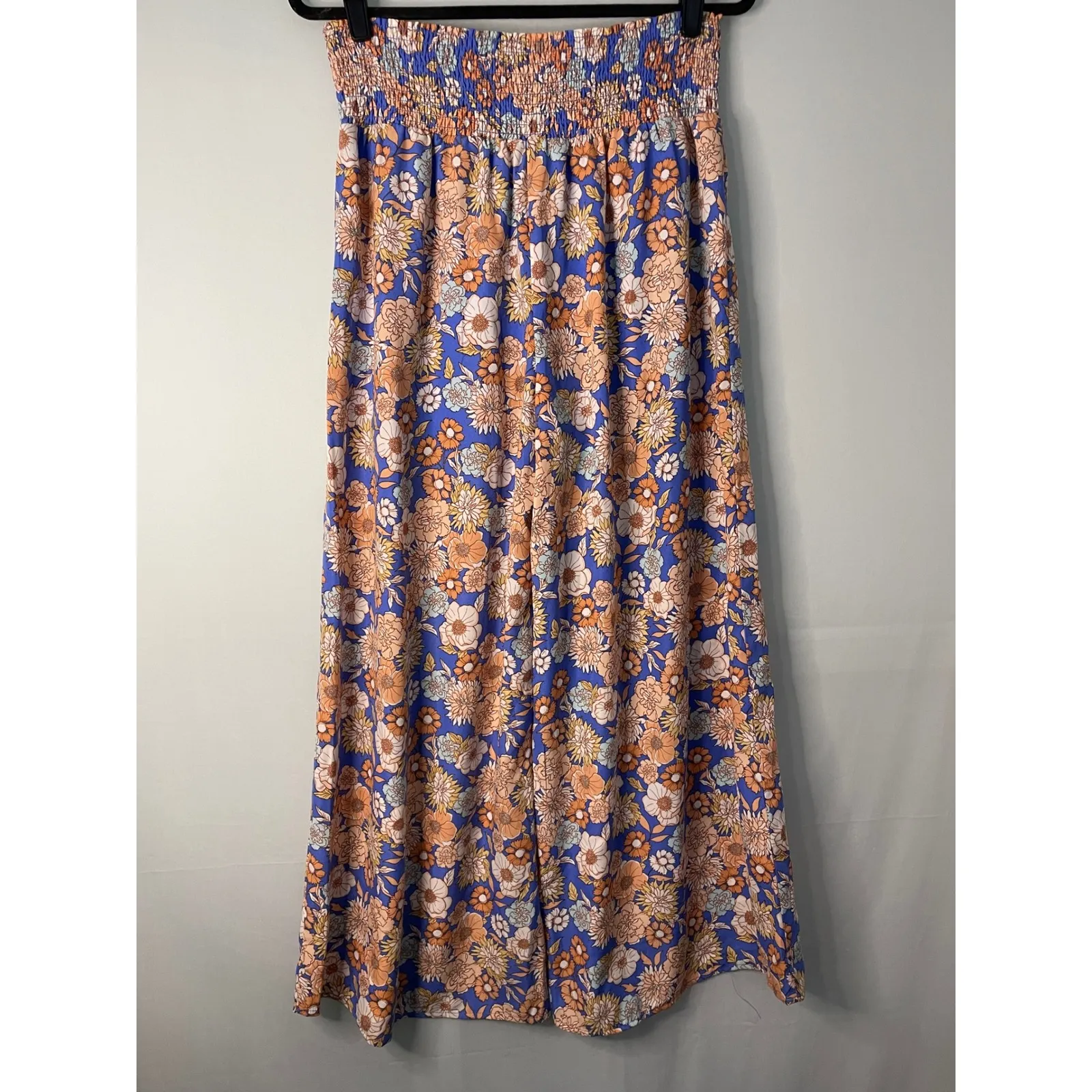 Sienna Sky Wide Leg Smocked Waist Floral Print Blue Orange Women XL - Image 8