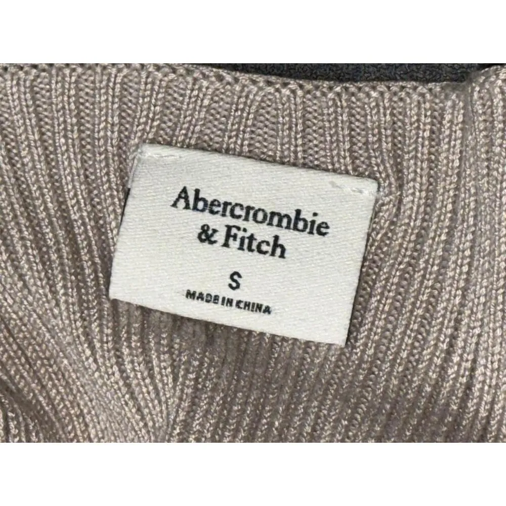 Abercrombie & Fitch Tan Ribbed Knit Cropped Tank Top Crop Top Tank Top Size S - Image 3