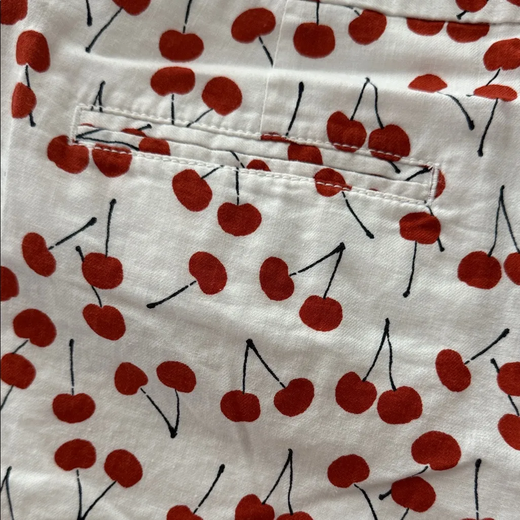 LOFT White Shorts with Red Cherry Pattern - Image 6