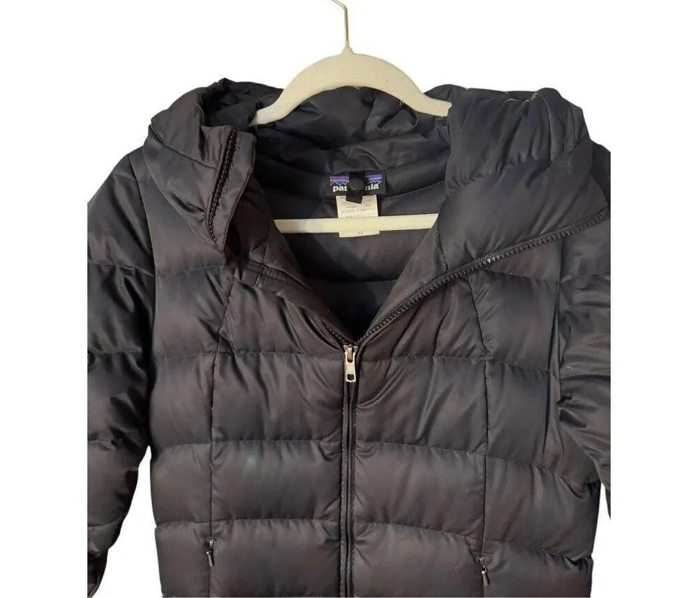 Patagonia Downtown Loft Parka Black Goose Down Womens XS Puffer Coat - Image 8