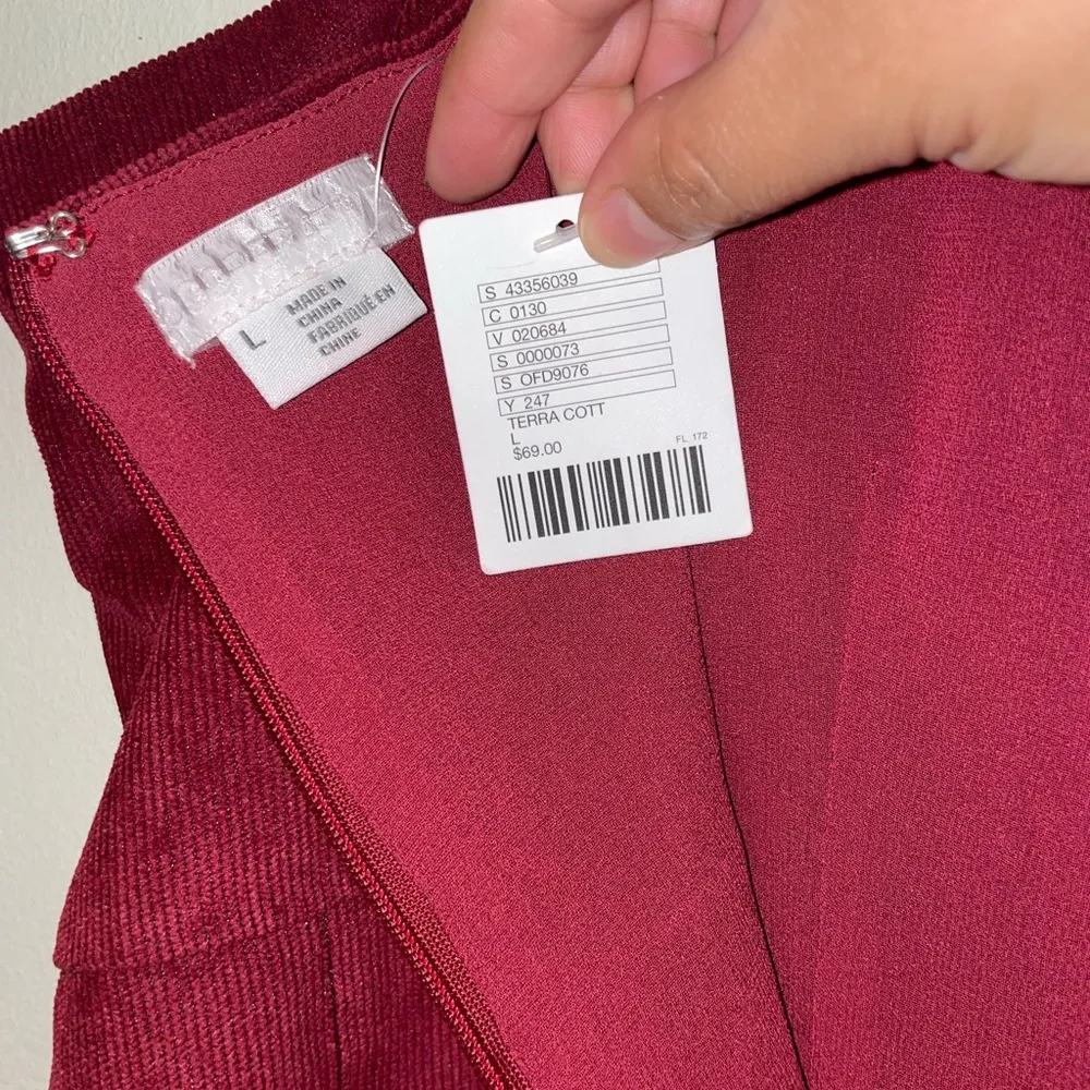 UO Cooperative Empire Waist Corduroy dress in terra Cotta color NWT - Image 5