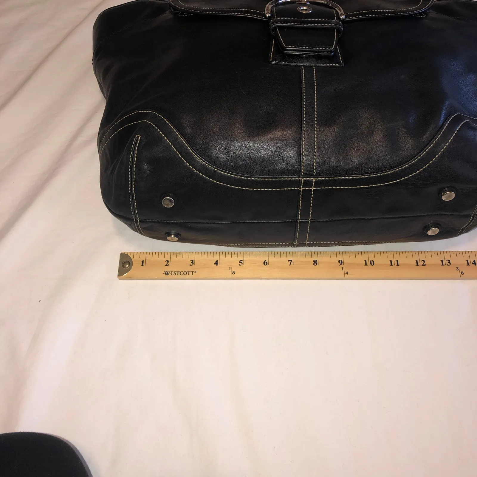 Vintage Coach Soho 5570 Large Carry All Bag Black Y2K Contrast Stitch Buckle - Image 8