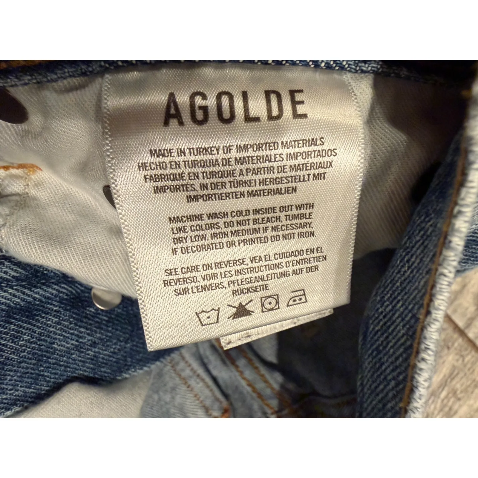 Agolde Los Angeles Denim Jeans size 27 Button Fly Riley A056D-1206 Crop Organic - Image 4
