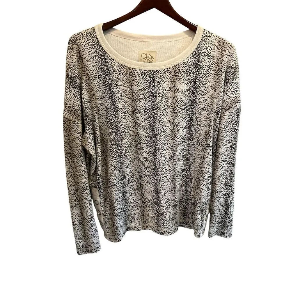Chaser Women's M Cheetah Print‎ Top Scoop Neck Casual Top - Image 4