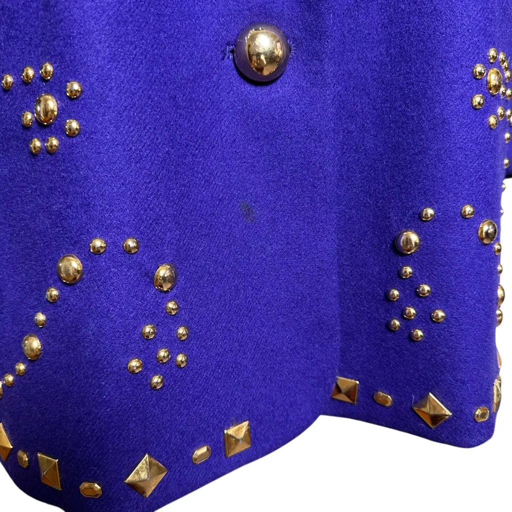 Adam Douglass by Adrianna Papell Studded Wool Blend Blazer 8 | Edgy Retro Glam - Image 5