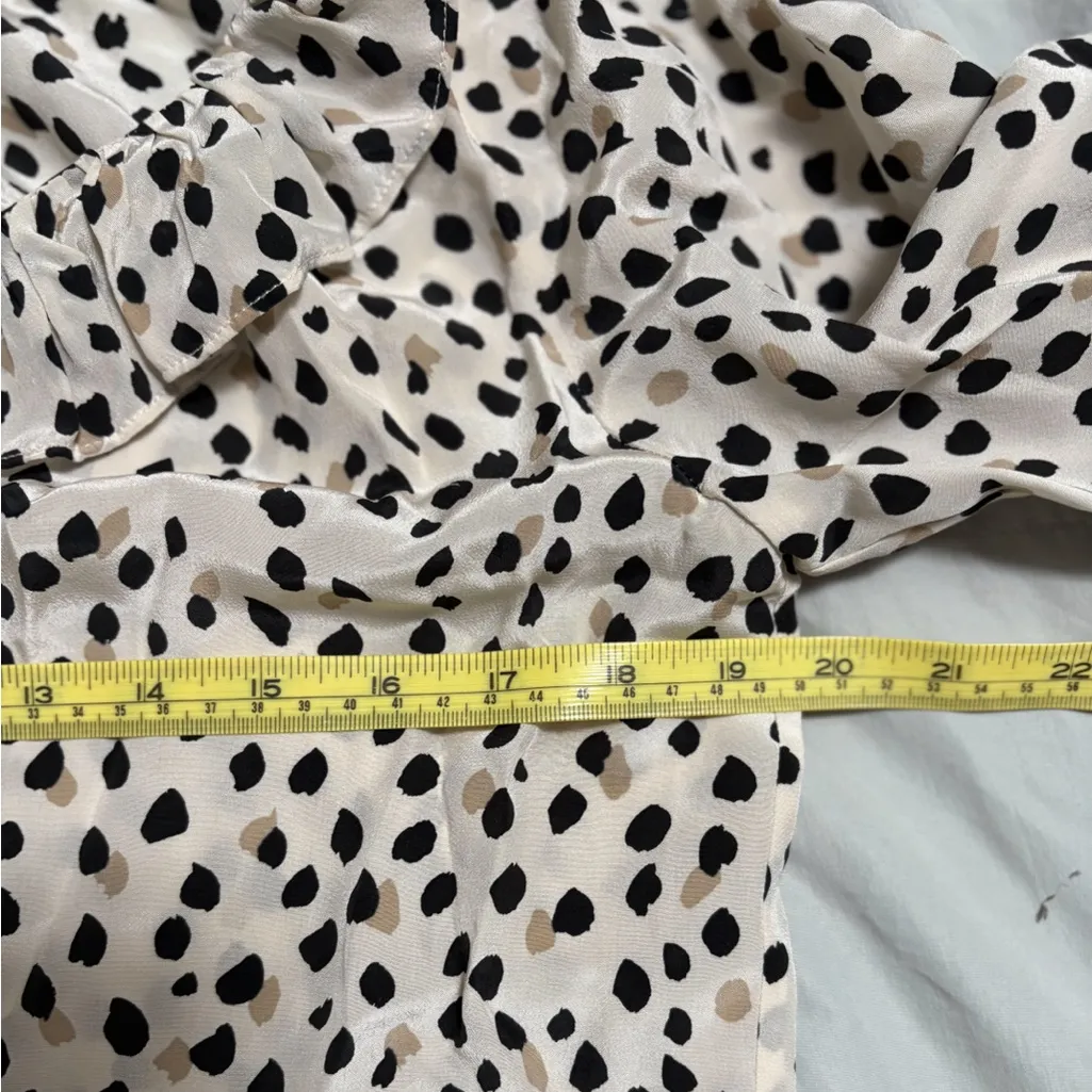 AYR Black and White‎ Ruffled Silk Blouse Size S EUC - Image 7