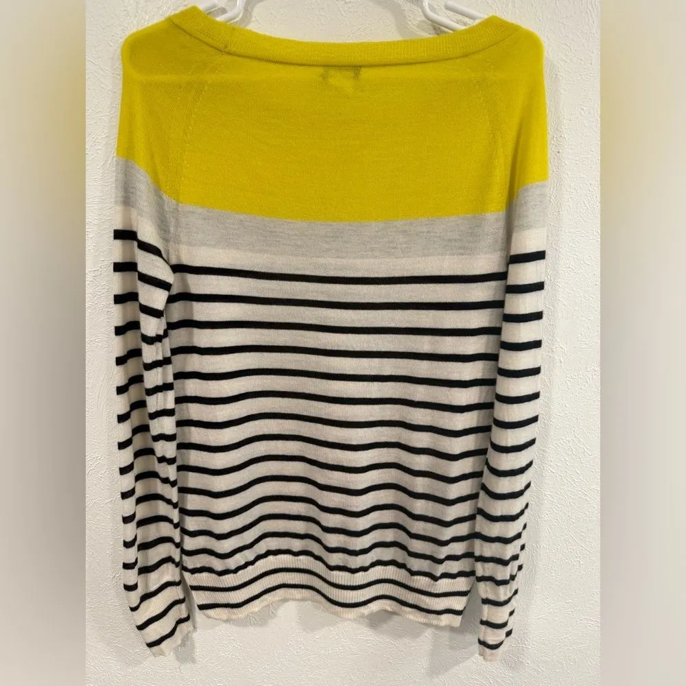 J. Crew Colorblock Striped Cashmere Boatneck Sweater – Summerweight – Size S - Image 4
