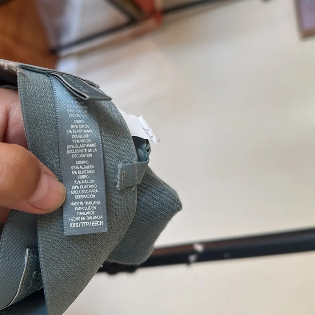 Skims Cotton Rib Plunge Bralette Kyanite Bralette size‎  XXS nwot - Image 8