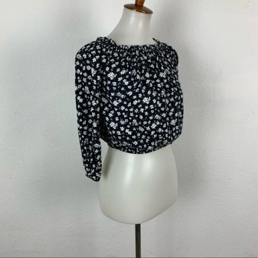 Brandy Melville 3/4 Sleeve Crop Top Off Shoulder‎ Y2K Trendy Soft Girl Aesthetic - Image 3