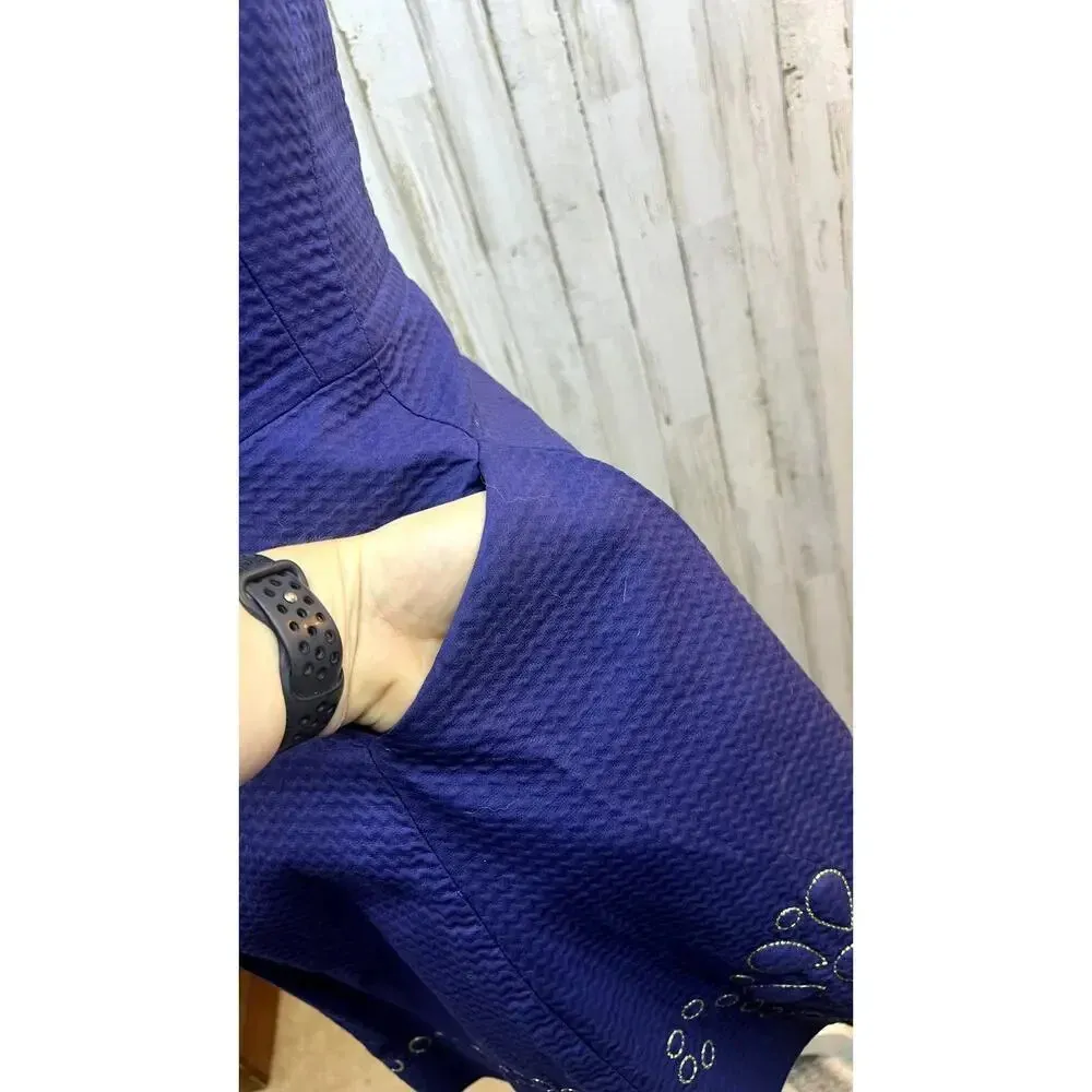 Lilly Pulitzer Women's Bernadette Strapless‎ Embroidered Dress Navy Blue Size 0 - Image 4