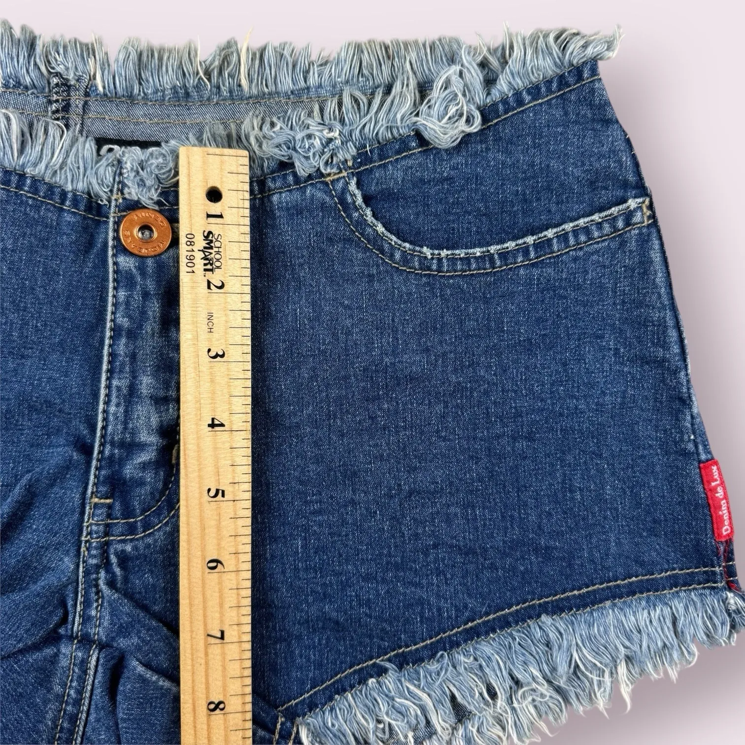 Vtg Y2K 2000's Mo Jeans Low Rise Micro Booty Hot Daisy Dukes‎ Denim Shorts Sz 4 Blue - Image 6