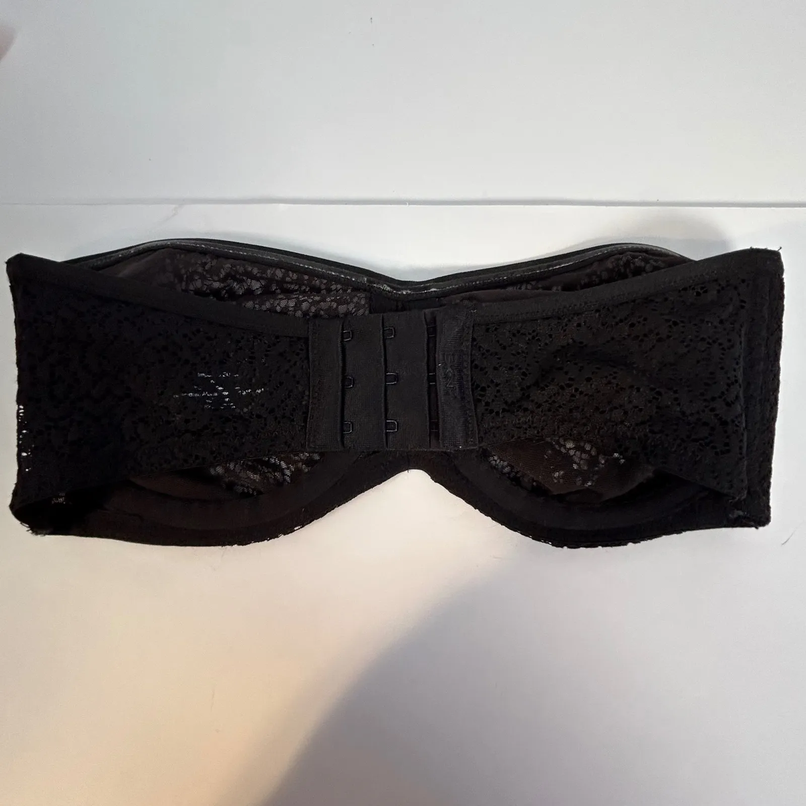 DKNY Black Lace Strapless Push Up Bra Convertible Underwire Size 32D - Image 3