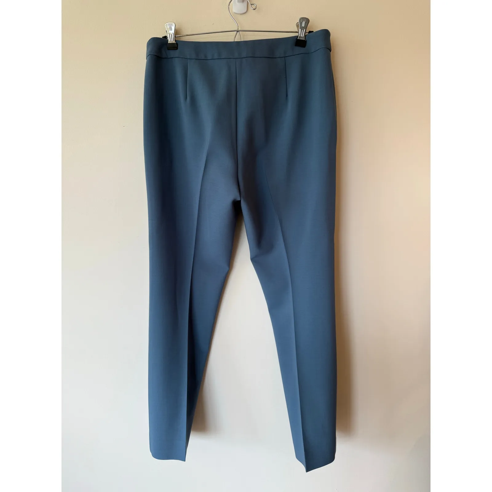 Max Mara Dress Pants Blue Gray Wool Trousers ankle straight leg Made in Italy Size 10 - Image 2