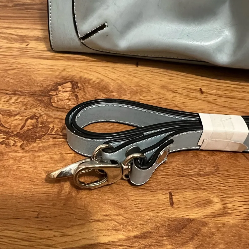 Sky Blue Handbag with Strap - Image 3