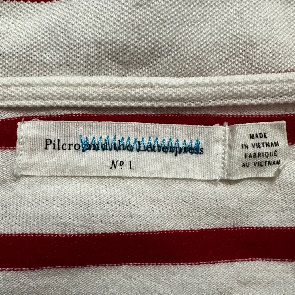 Anthropologie Pilcro and the Letterpress Red White Striped Top, Sz Large - Image 11