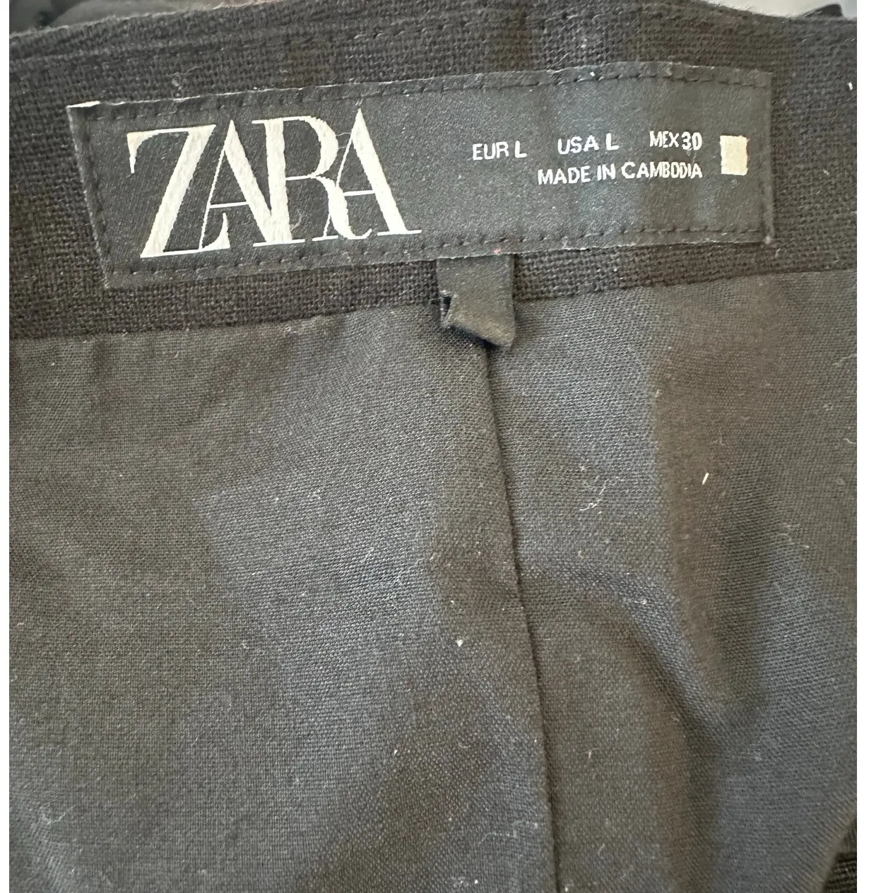 Zara Black Strapless button front top size large - Image 5