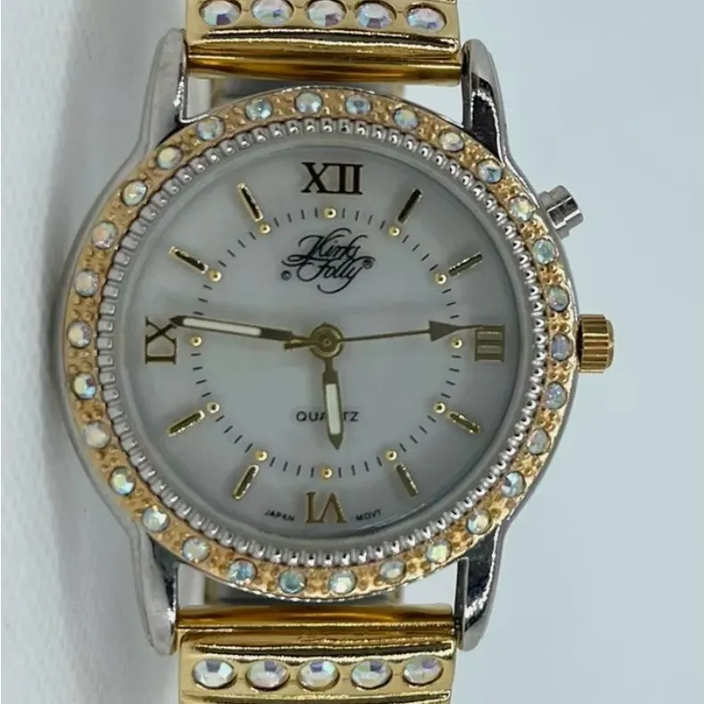 Kirks Folly Quartz Woman‘s Gold Tone Iridescent Stone Embellished Stretc… Blue - Image 6