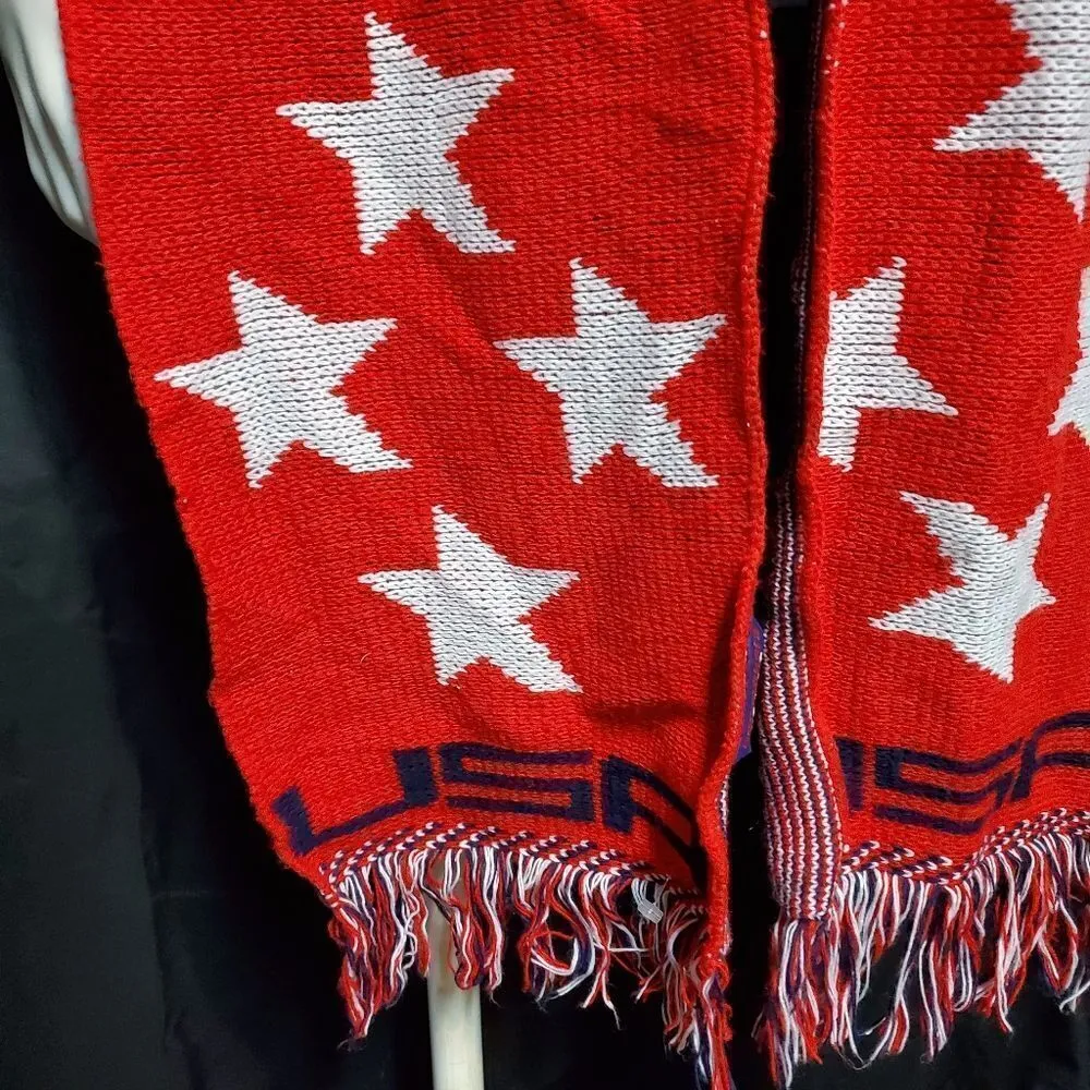 Knitmakers U.S.A. Star Pattern Scarf Red - Image 2