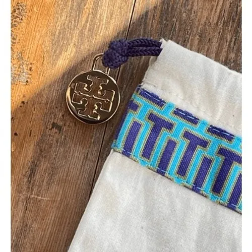 Tory Burch Women's Purse Shoe Travel Storage Dust Bag White Blue OS - Image 2