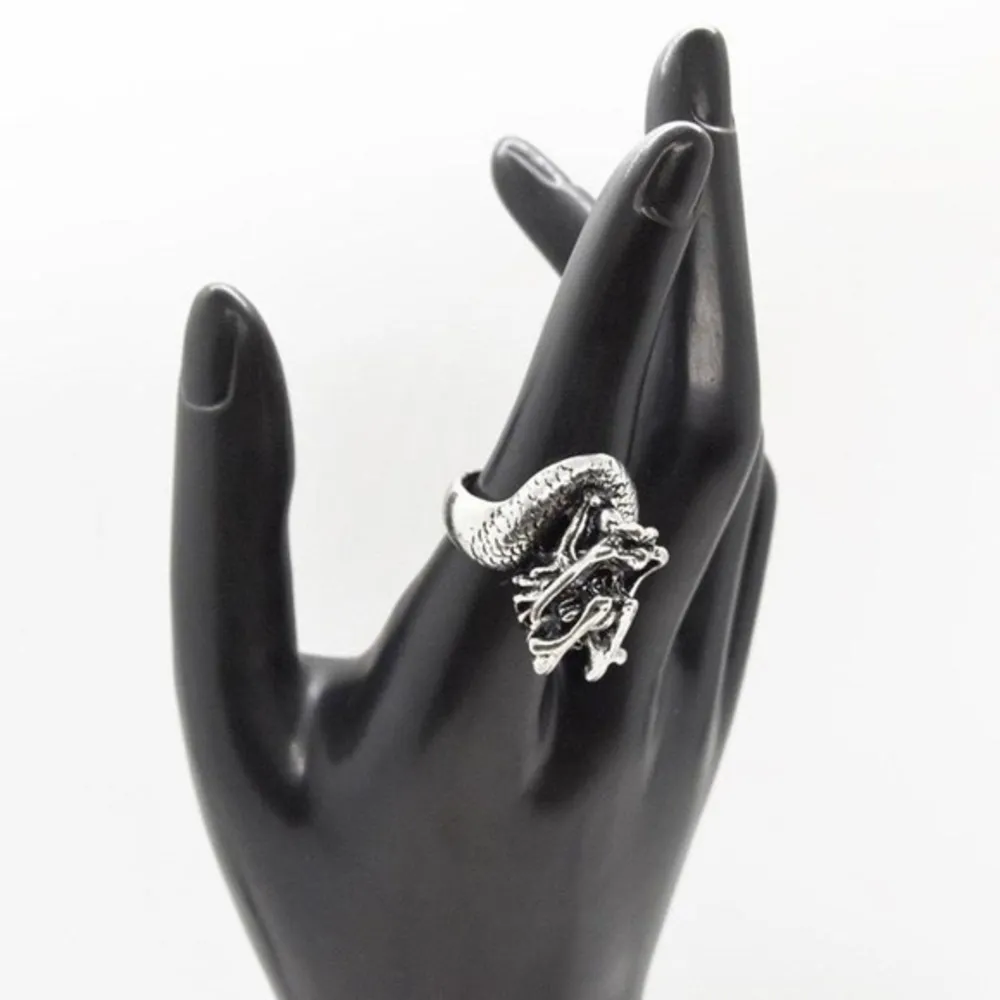 Punk Dragon Ring Silver - Image 2