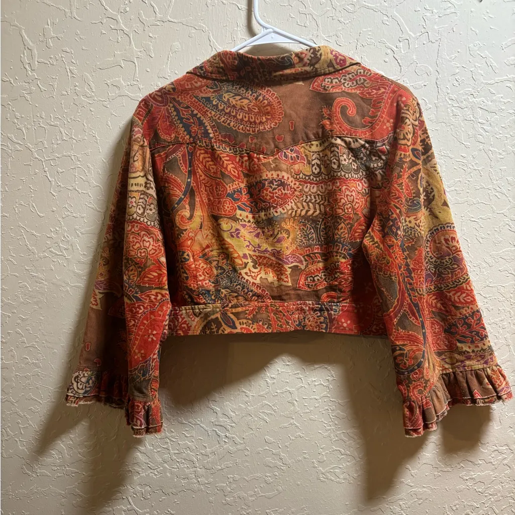 Ivy Jane Red and Orange Patterned 100% Cotten Jacket - Image 2
