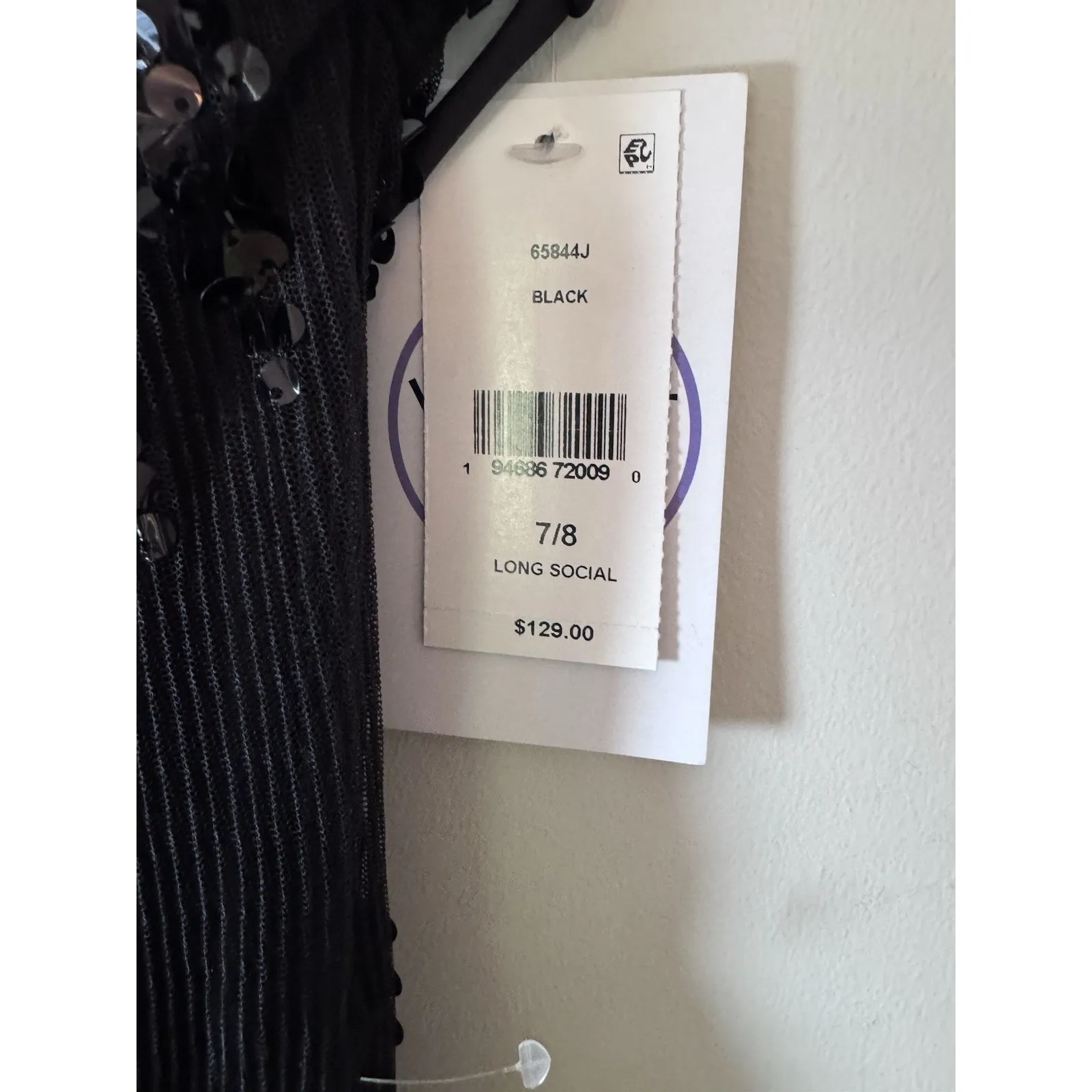 Violet Weekend Halter Neck Sequin Knit Dress Juniors Size 7/8 NWT $129 Black - Image 5