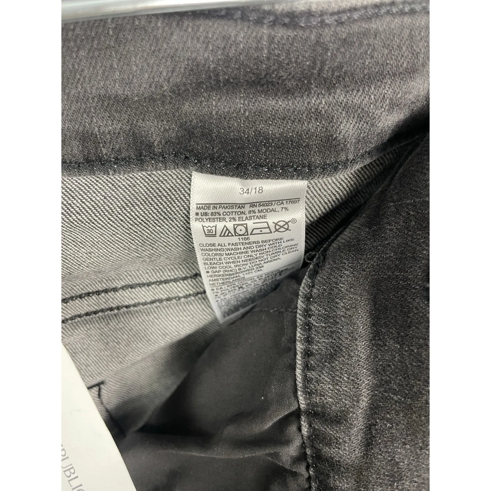 BANANA‎ REPUBLIC Vintage Washed Black Stretch Wide Leg Jeans Women's Size 34/18 - Image 6