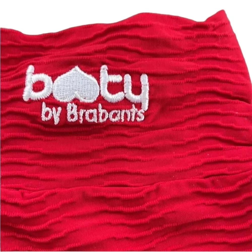 Booty By Brabants  BBB Red V Waist Cropped Compression Texture Leggings - Image 5